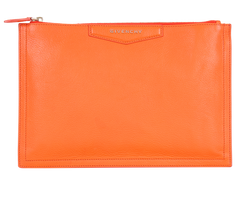 Antigona clutch, Leather, Orange, B, TE0174, 3*